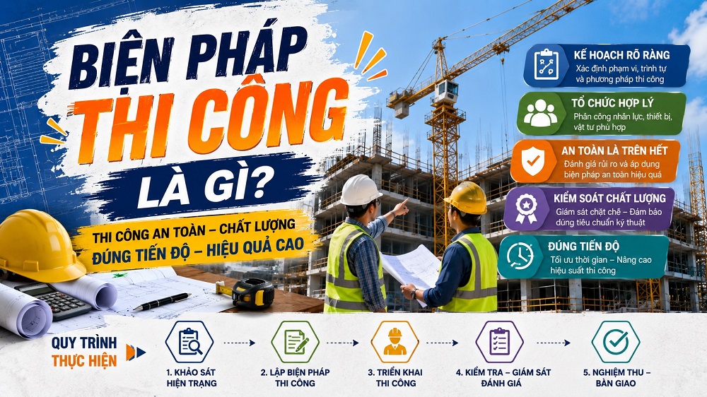Biện pháp thi công là gì? Nội dung, vai trò và cách lập biện pháp thi công xây dựng